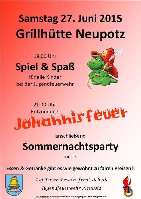 Plakat Johannisfeuer Neupotz 2015