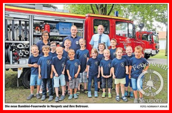 20160629 FFW Neupotz Früh übt sich wer Feuer löschen will Gründung Bambini Bild